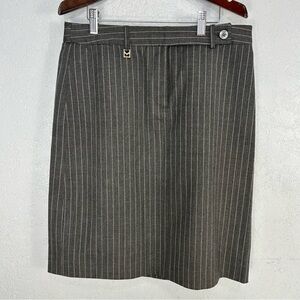 Vintage 90s Y2K Menswear Inspired Michael Kors Pinstripe Wool Blend Skirt Sz 10